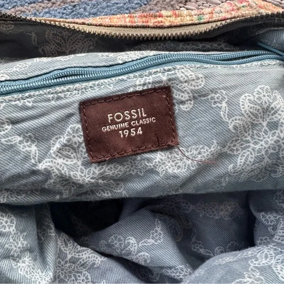 Vintage Y2K Fossil 1954 Paisley Floral Corduroy Crossbody Boho Purse Bag - Picture 7 of 8